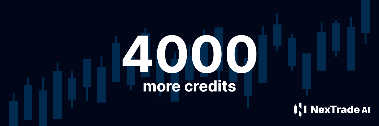 NexTrade AI top-up banner: 4000 more credits