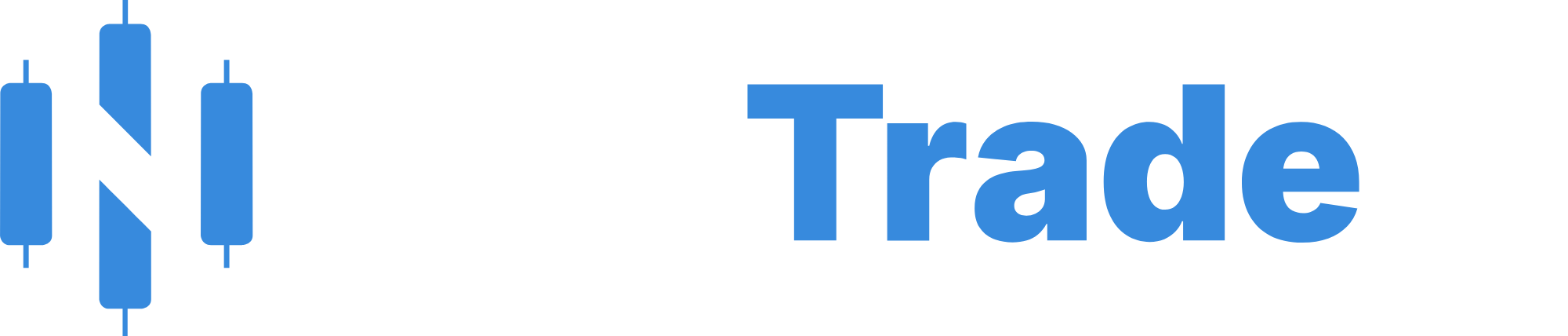NexTrade AI logo, white version for dark backgrounds